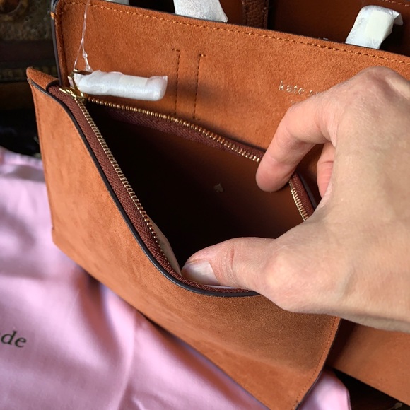 βοΈSALEβοΈAuthentic Kate Spade Suede/Leather Satchel - Picture 8 of 8